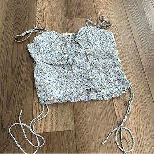 Blush Bj Blue Floral Crop Top